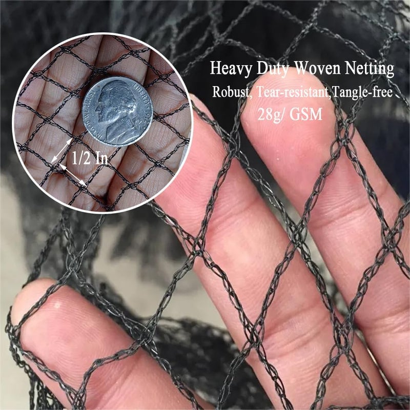 JUNKOGO Bird Netting 25x25 Ft, 1/2In Mesh Heavy Duty Garden Netting Pest Barrier for Plants, Fruit Trees, Vegetables, Extra Strong Woven Mesh Netting, Animal Fencing Against Birds, Deer, Poultry - Image 2